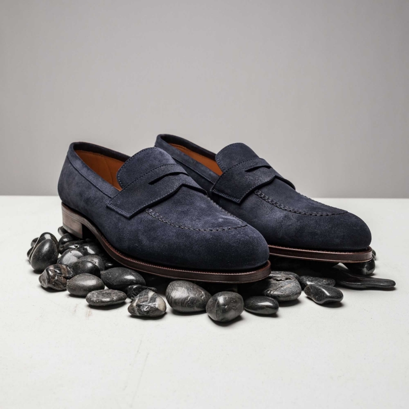 Forfølgelse helvede Colonial TLB GMTO penny loafers i blå ruskind | Skolyx