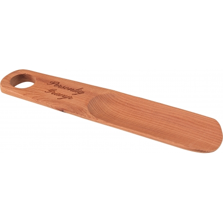 Shoehorn in cedar wood 20 cm with engraving