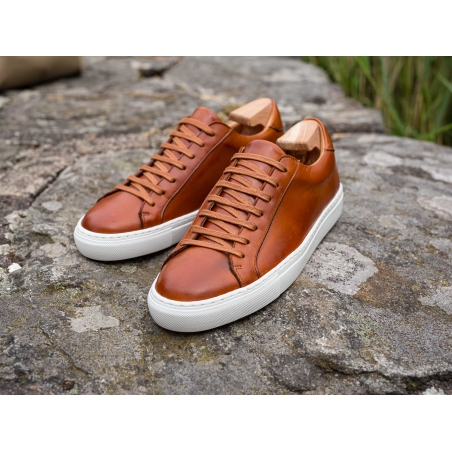 Skolyx Premium sneaker in cognac leather