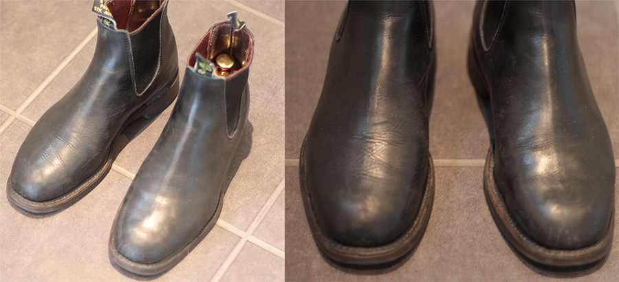  On the below picture you can see the picture before our work on the RM Williams boots.